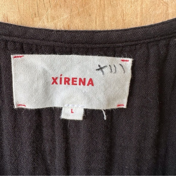 Xirena Loghan Black Cap Sleeve Gauze Straight Leg Tie Waist Jumpsuit - Picture 16 of 16